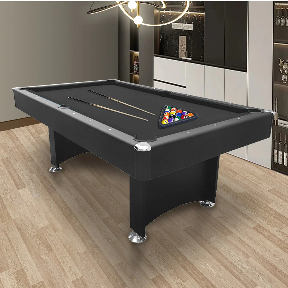 CUETIQ 7FT Modern Design Pool Table Snooker Billiard Table Black Frame With Free Accessories - Image 6