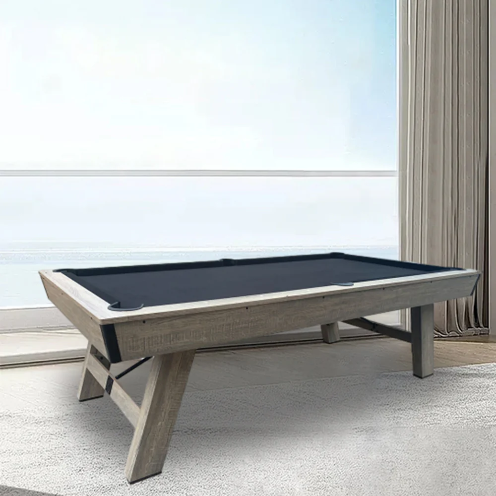 CUETIQ LM 7FT Billiards / MDF Pool / Snooker Table Black Felt Silver Mist Frame Free Gift - Image 2