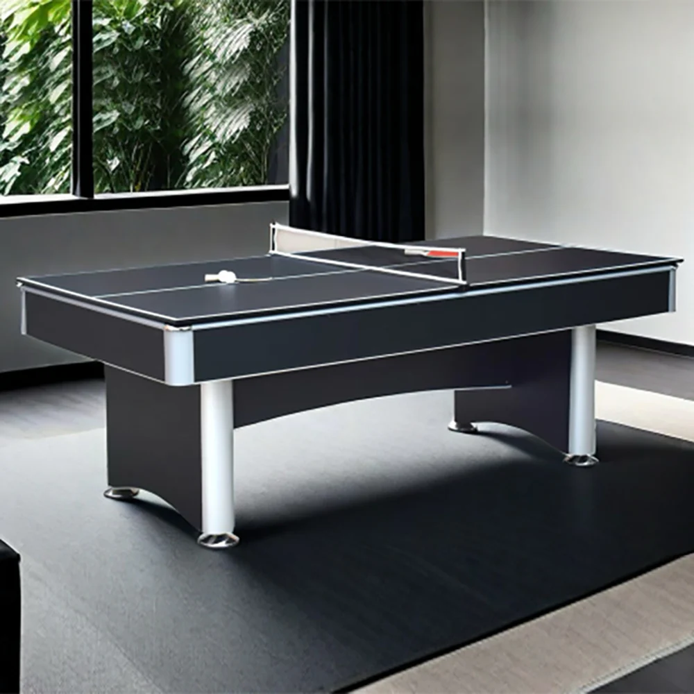 CUETIQ 7FT MDF 3-IN-1 Pool Table/Table Tennis Table/Dining Table-Black - Image 4