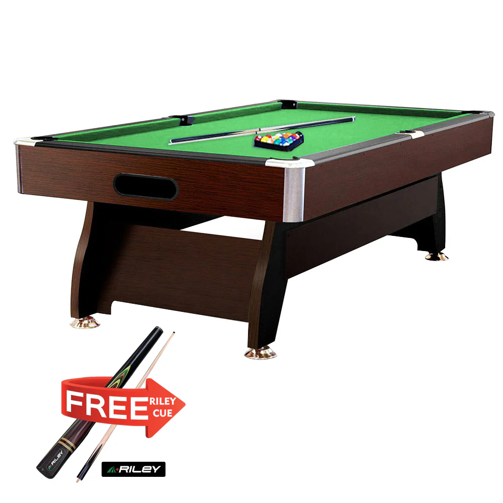 CUETIQ 7FT MDF Pool Snooker Billiard Table Accessories Pack Home Game Room Play (P004)-Walnut