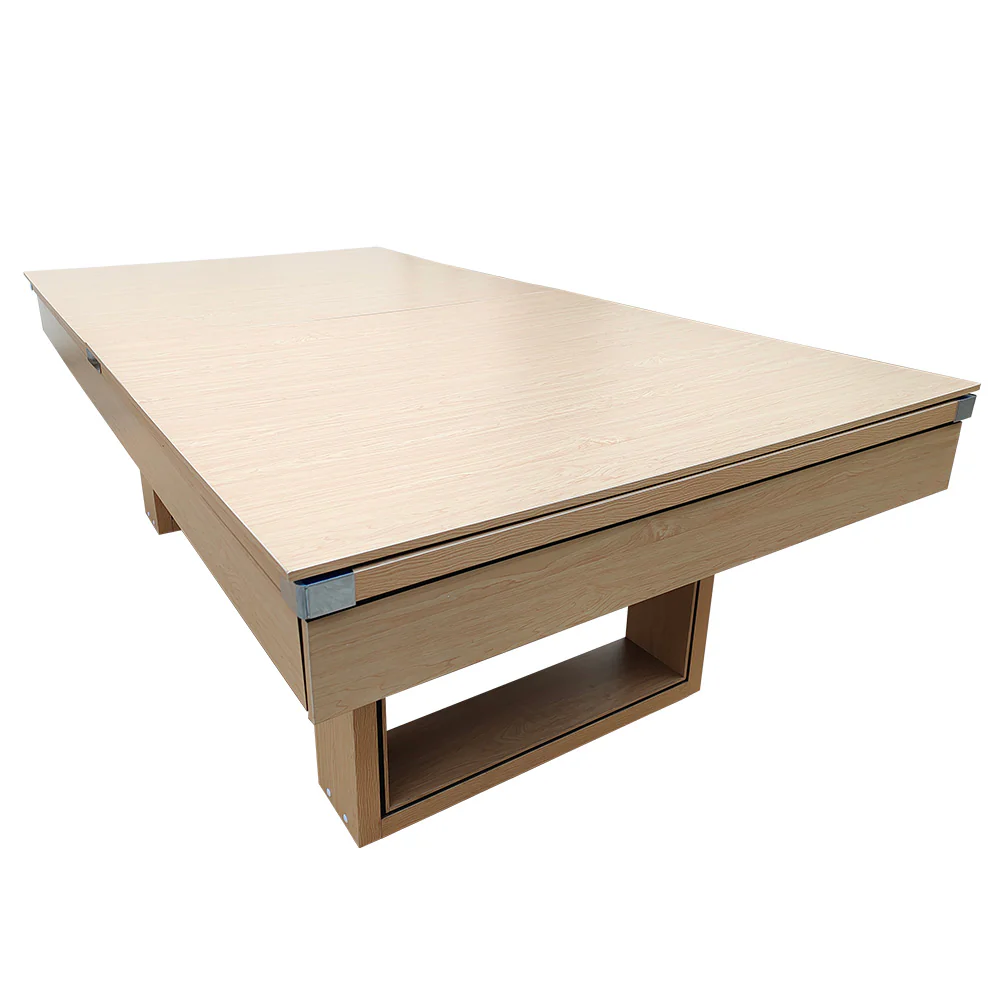 CUETIQ 8FT 3-IN-1 Simple Modern Pool Table/Billiards Table/Pingpong Table/Dining Table with Free Accessories - Oak Finish - Image 13