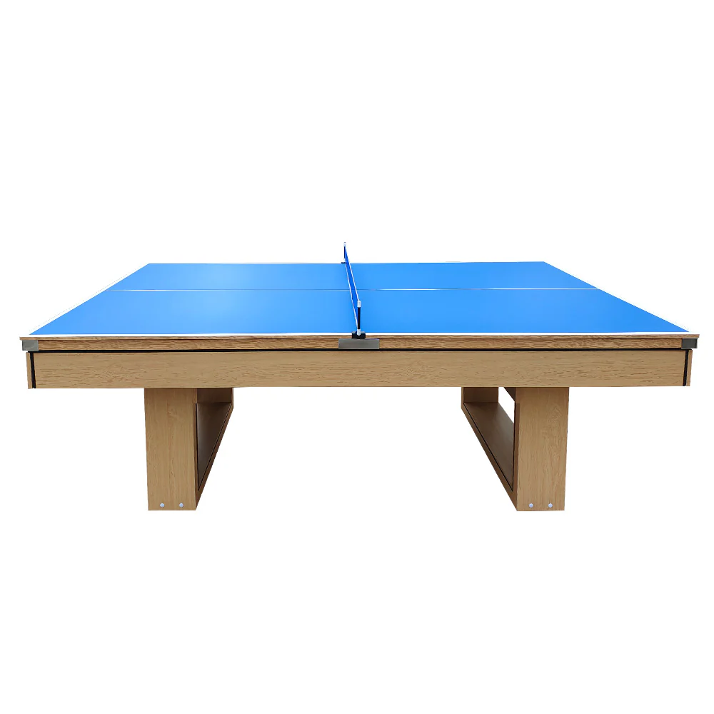 CUETIQ 8FT 3-IN-1 Simple Modern Pool Table/Billiards Table/Pingpong Table/Dining Table with Free Accessories - Oak Finish - Image 6