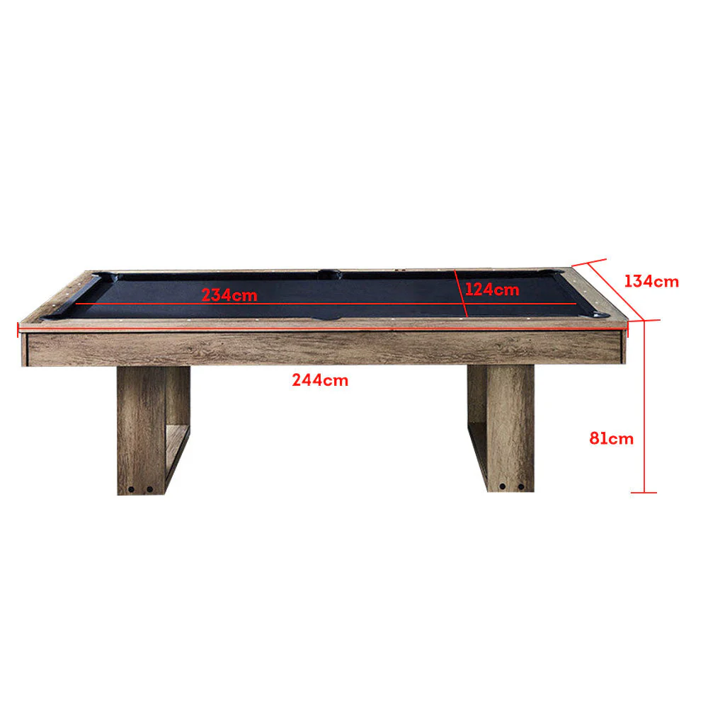 CUETIQ 8FT 3-IN-1 Simple Modern Pool Table/Billiards Table/Pingpong Table/Dining Table with Free Accessories - Oak Finish - Image 8