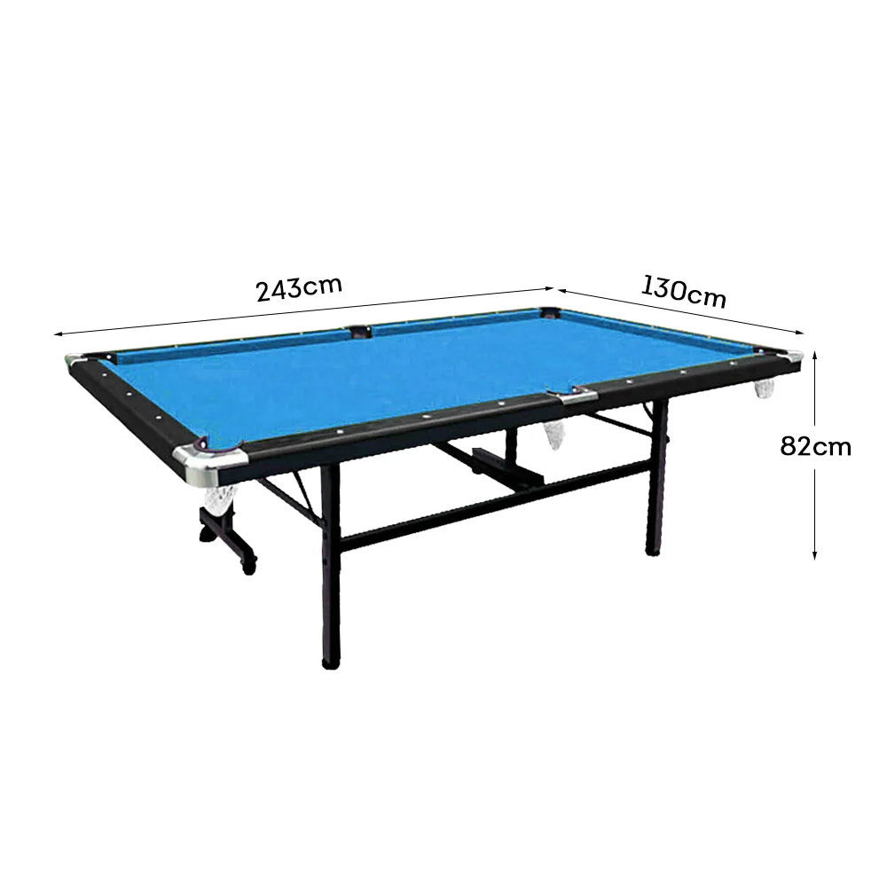 CUETIQ 8FT Foldable Pool Table Blue/Red/Green/Black Felt Billiard Table Free Accessory for Small Room - Image 10