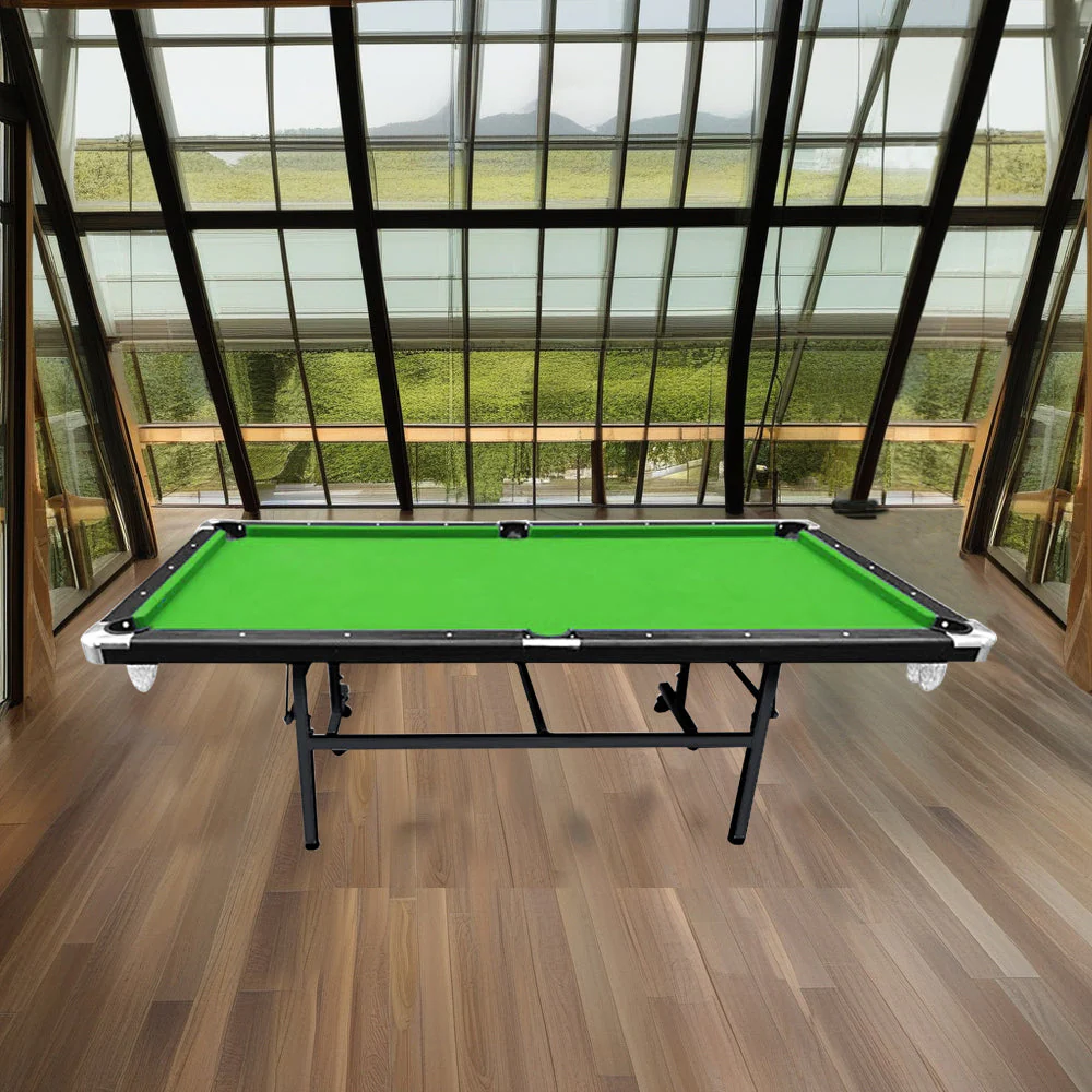 CUETIQ 8FT Foldable Pool Table Blue/Red/Green/Black Felt Billiard Table Free Accessory for Small Room - Image 14