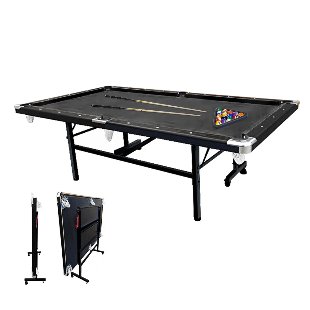 CUETIQ 8FT Foldable Pool Table Blue/Red/Green/Black Felt Billiard Table Free Accessory for Small Room - Image 26
