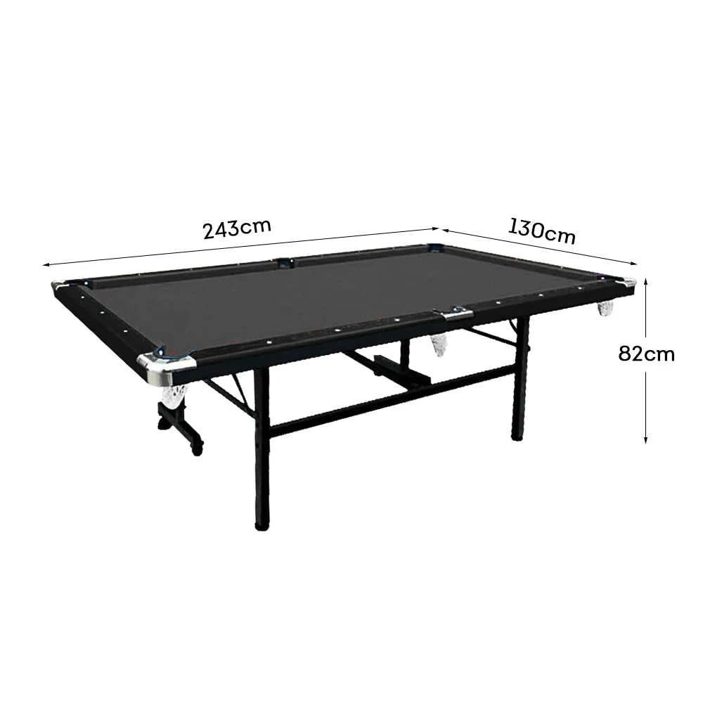 CUETIQ 8FT Foldable Pool Table Blue/Red/Green/Black Felt Billiard Table Free Accessory for Small Room - Image 28