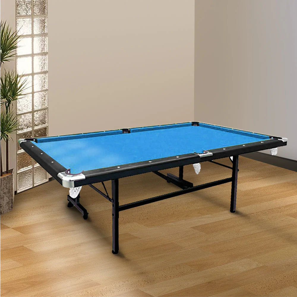 CUETIQ 8FT Foldable Pool Table Blue/Red/Green/Black Felt Billiard Table Free Accessory for Small Room - Image 4