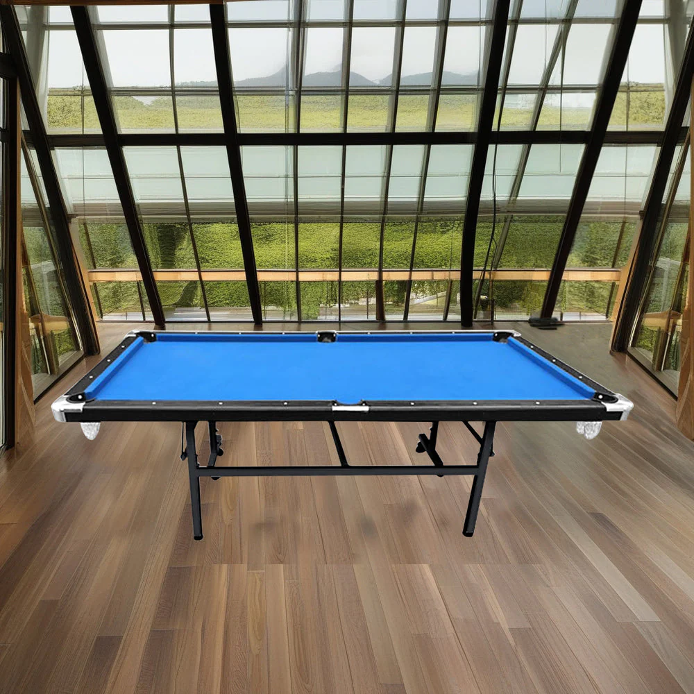 CUETIQ 8FT Foldable Pool Table Blue/Red/Green/Black Felt Billiard Table Free Accessory for Small Room - Image 5