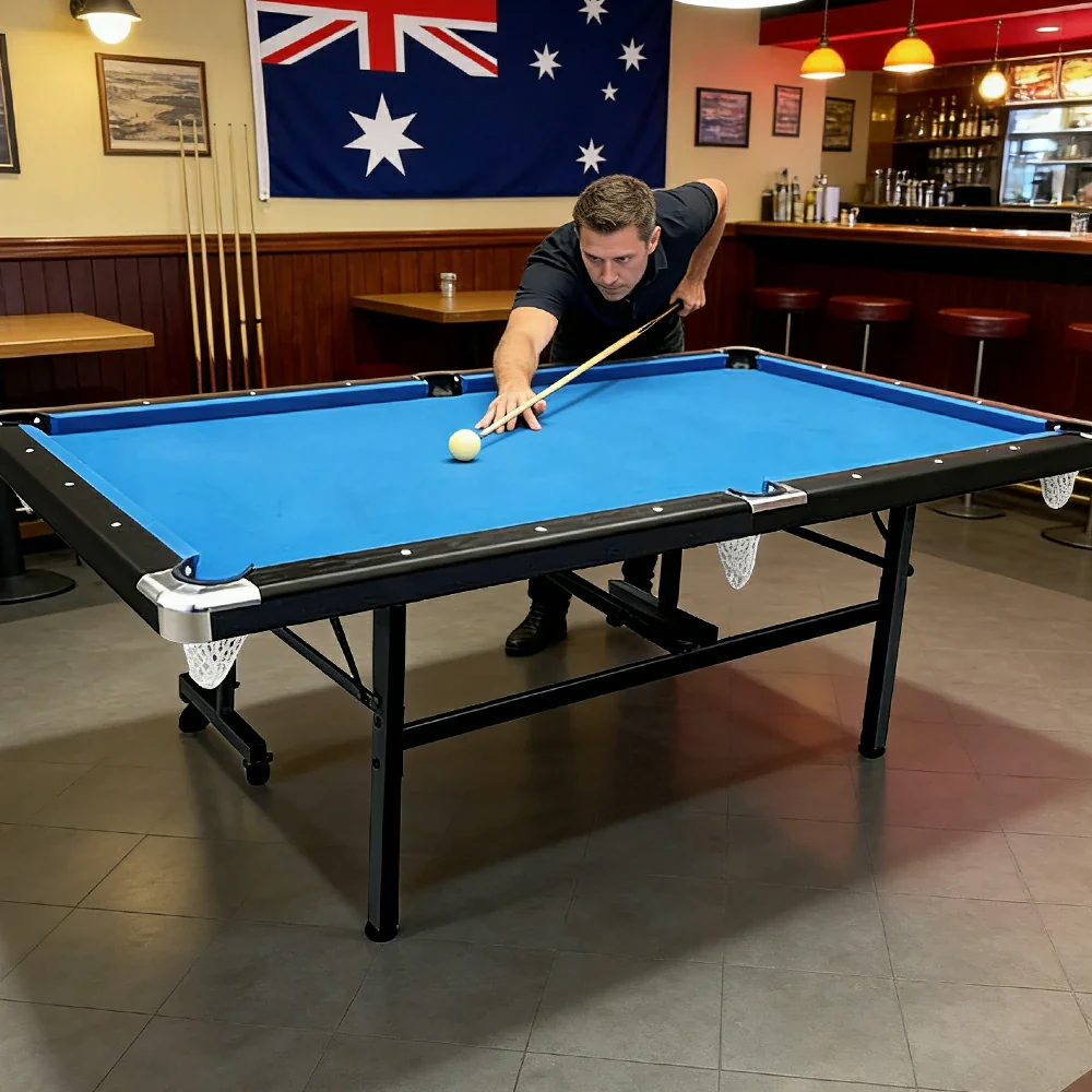 CUETIQ 8FT Foldable Pool Table Blue/Red/Green/Black Felt Billiard Table Free Accessory for Small Room - Image 7