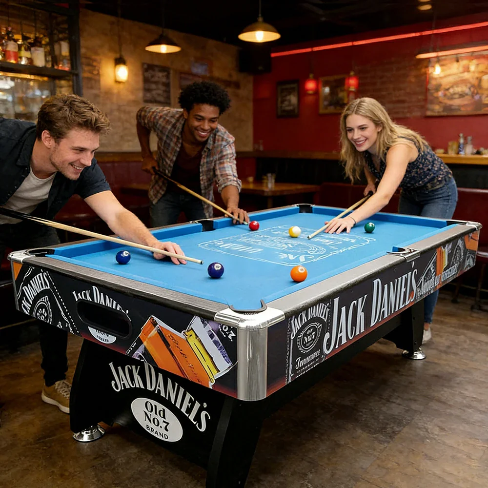 CUETIQ JD LOGO 8FT MDF Pool Snooker Billiards Table Free Accessory - Image 19
