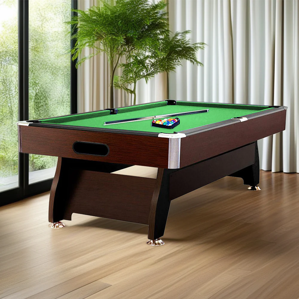 CUETIQ 8FT MDF Walnut Frame Pool Snooker Billiard Table with Accessories Pack - Image 18