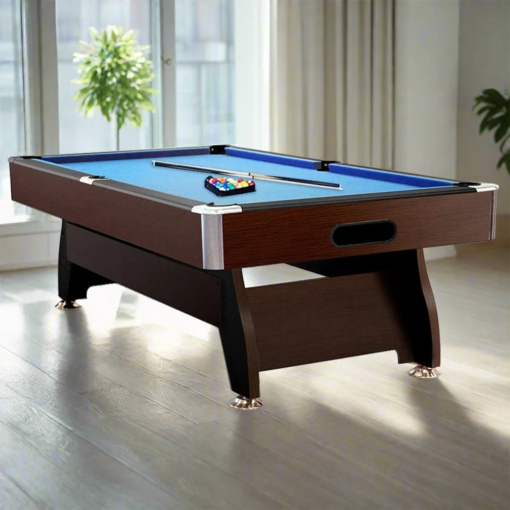 CUETIQ 8FT MDF Walnut Frame Pool Snooker Billiard Table with Accessories Pack - Image 3