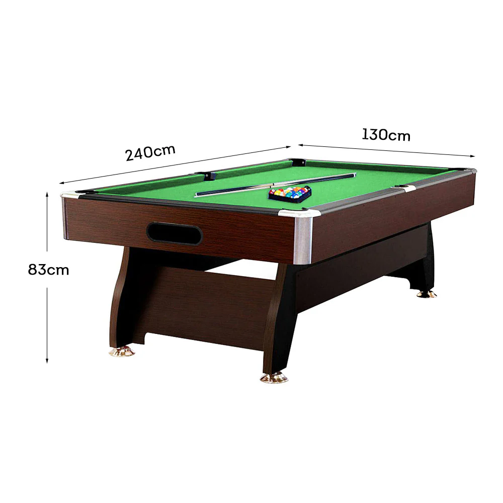 CUETIQ 8FT MDF Walnut Frame Pool Snooker Billiard Table with Accessories Pack - Image 32