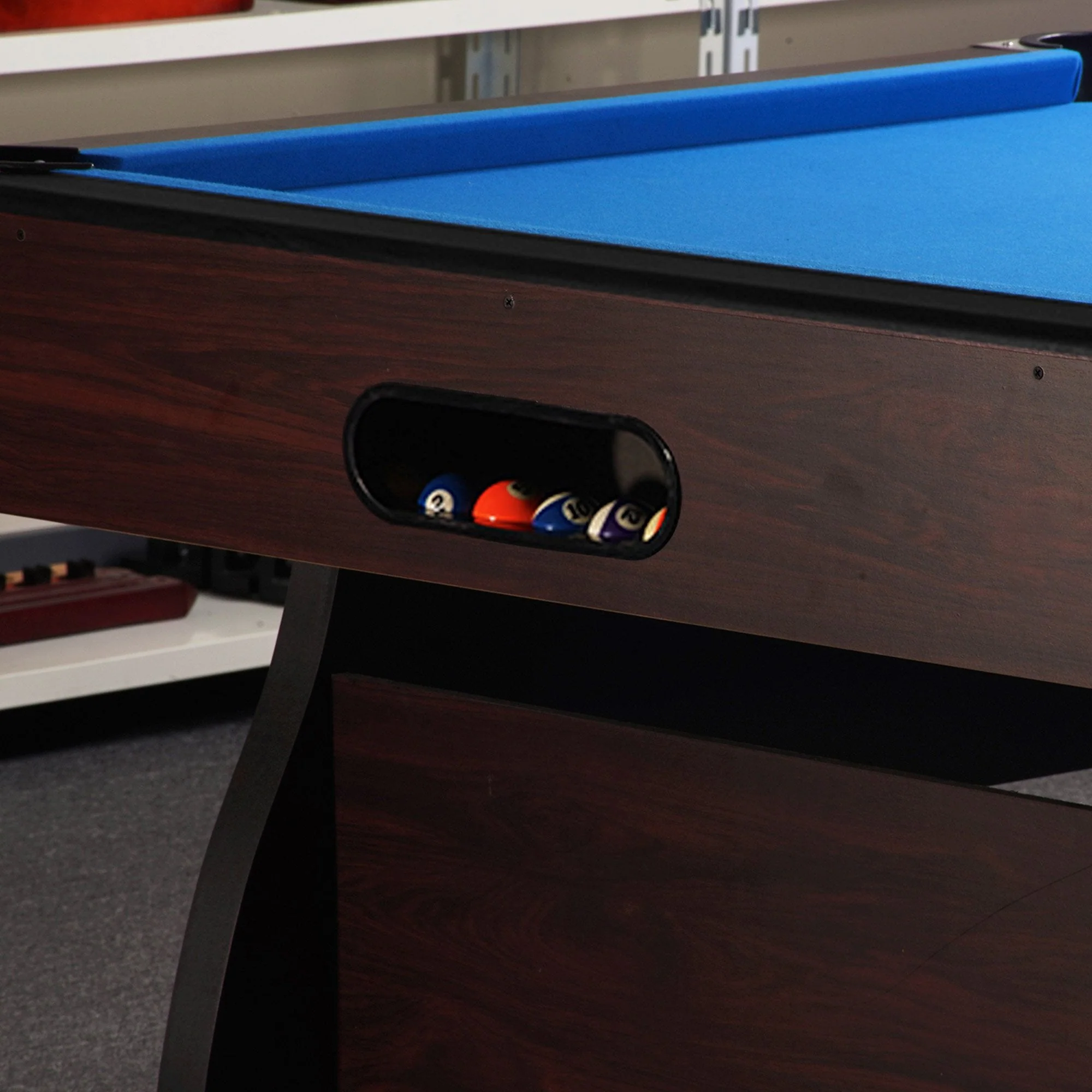 CUETIQ 8FT MDF Walnut Frame Pool Snooker Billiard Table with Accessories Pack - Image 33