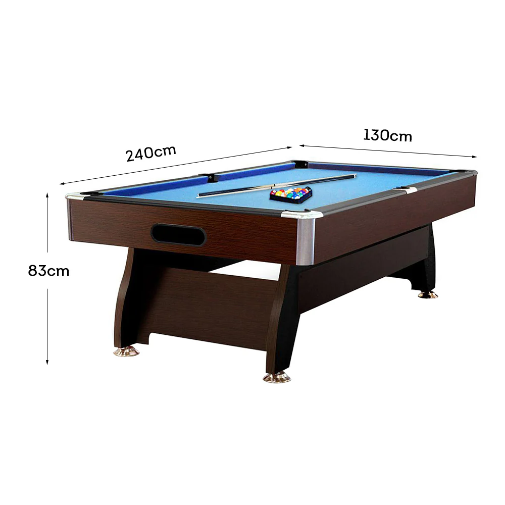 CUETIQ 8FT MDF Walnut Frame Pool Snooker Billiard Table with Accessories Pack - Image 34