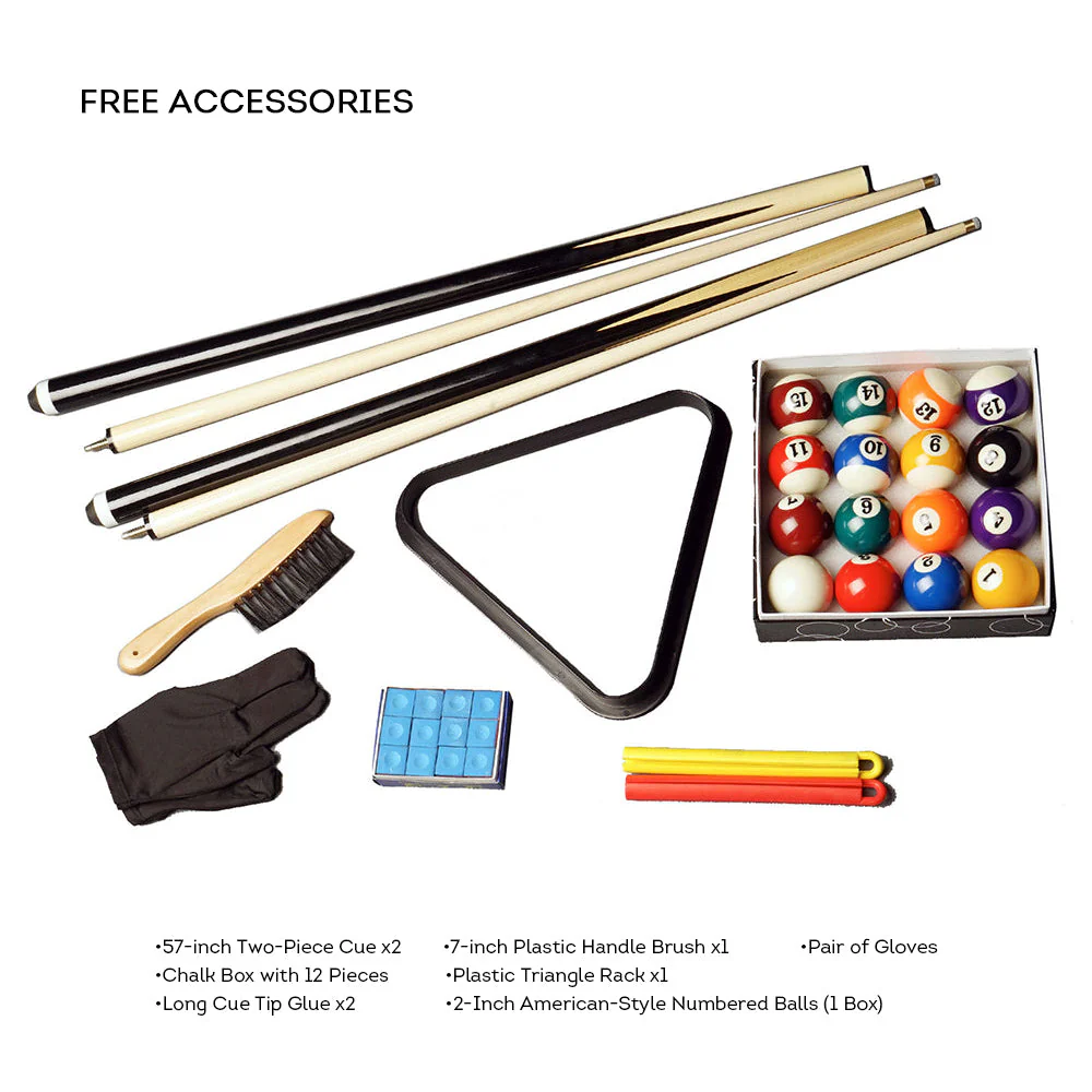 CUETIQ 8FT MDF Walnut Frame Pool Snooker Billiard Table with Accessories Pack - Image 36