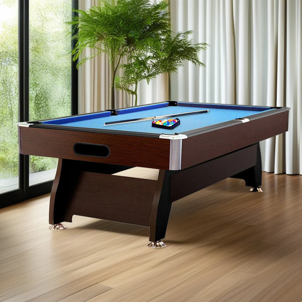 CUETIQ 8FT MDF Walnut Frame Pool Snooker Billiard Table with Accessories Pack - Image 7