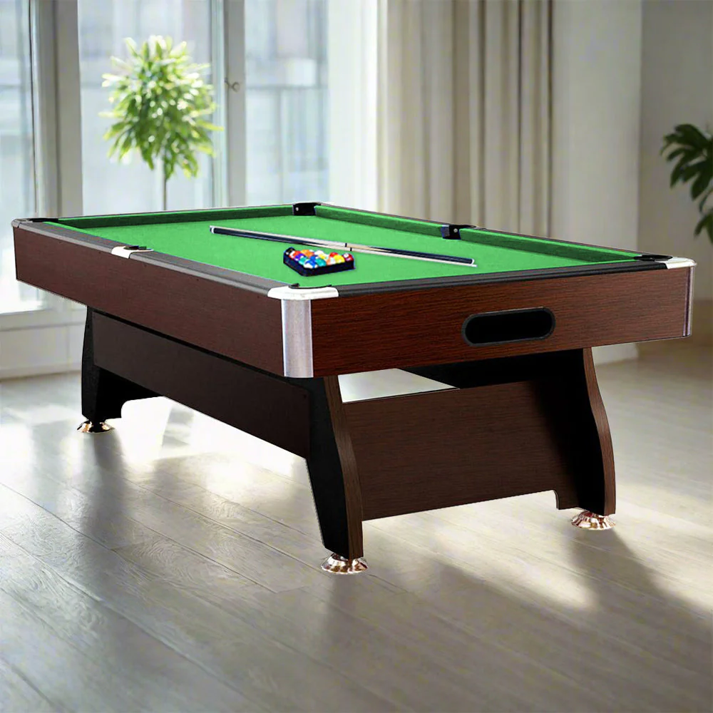 CUETIQ 8FT MDF Walnut Frame Pool Snooker Billiard Table with Accessories Pack - Image 8