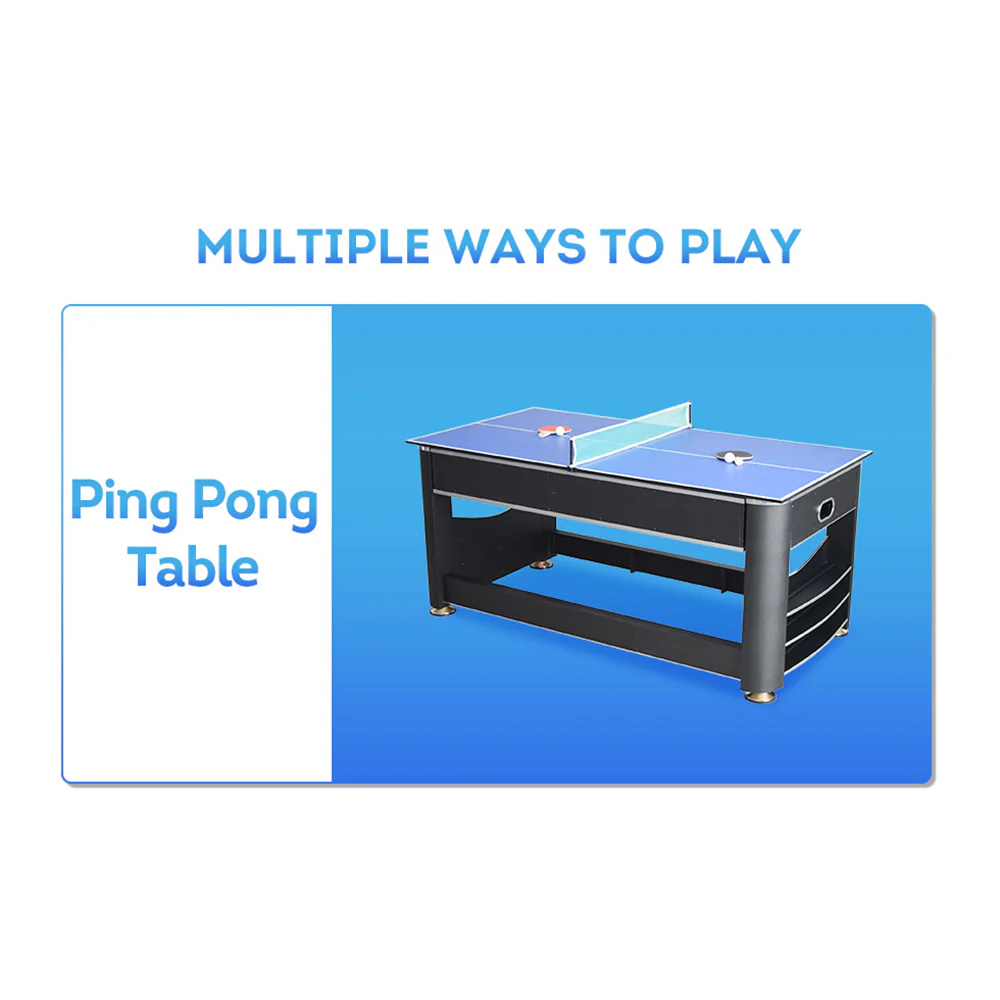 VERSA 6FT MDF 3-IN-1 Pool Table/Table Tennis Table/Air Hockey Black Frame - Image 11