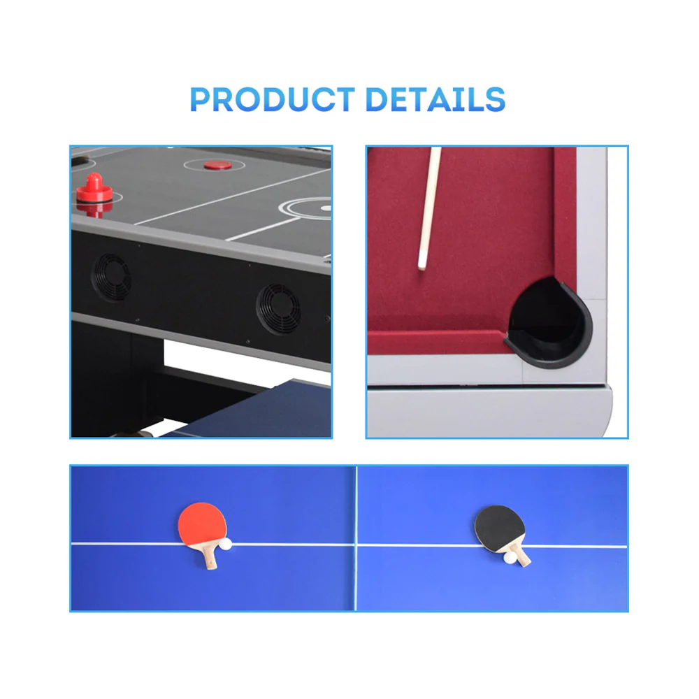 VERSA 6FT MDF 3-IN-1 Pool Table/Table Tennis Table/Air Hockey Black Frame - Image 14