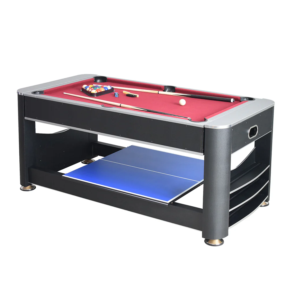 VERSA 6FT MDF 3-IN-1 Pool Table/Table Tennis Table/Air Hockey Black Frame - Image 6