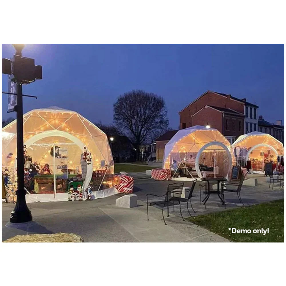 TREKKA Galvanized Steel Pipe Circular Tent Waterproof PVC - White&Transparent - Image 5