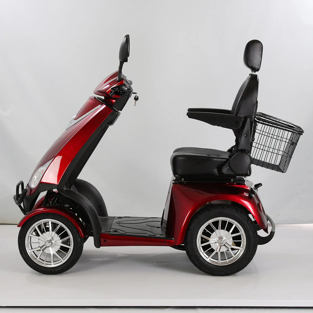 ROLLUX JCD414 500W 48V 20Ah Mobility Scooter Foldable Seat High Weight Capacity - Red - Image 4