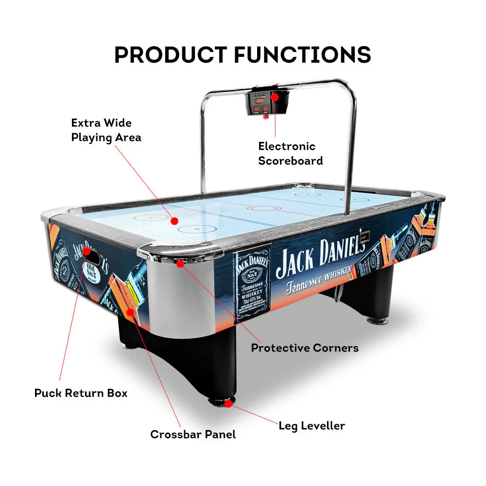 AIRMAX JDA019 JD logo 7FT Air Hockey Table with Bridge Electronic Scoreboard - Image 10
