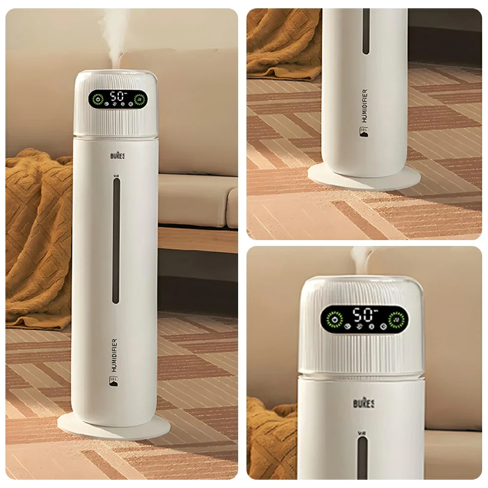 NEVORA Smart Floating Humidifier - 10L Large Capacity, UV Sterilisation, Intelligent Humidity Control, Quiet Operation - White - Image 3