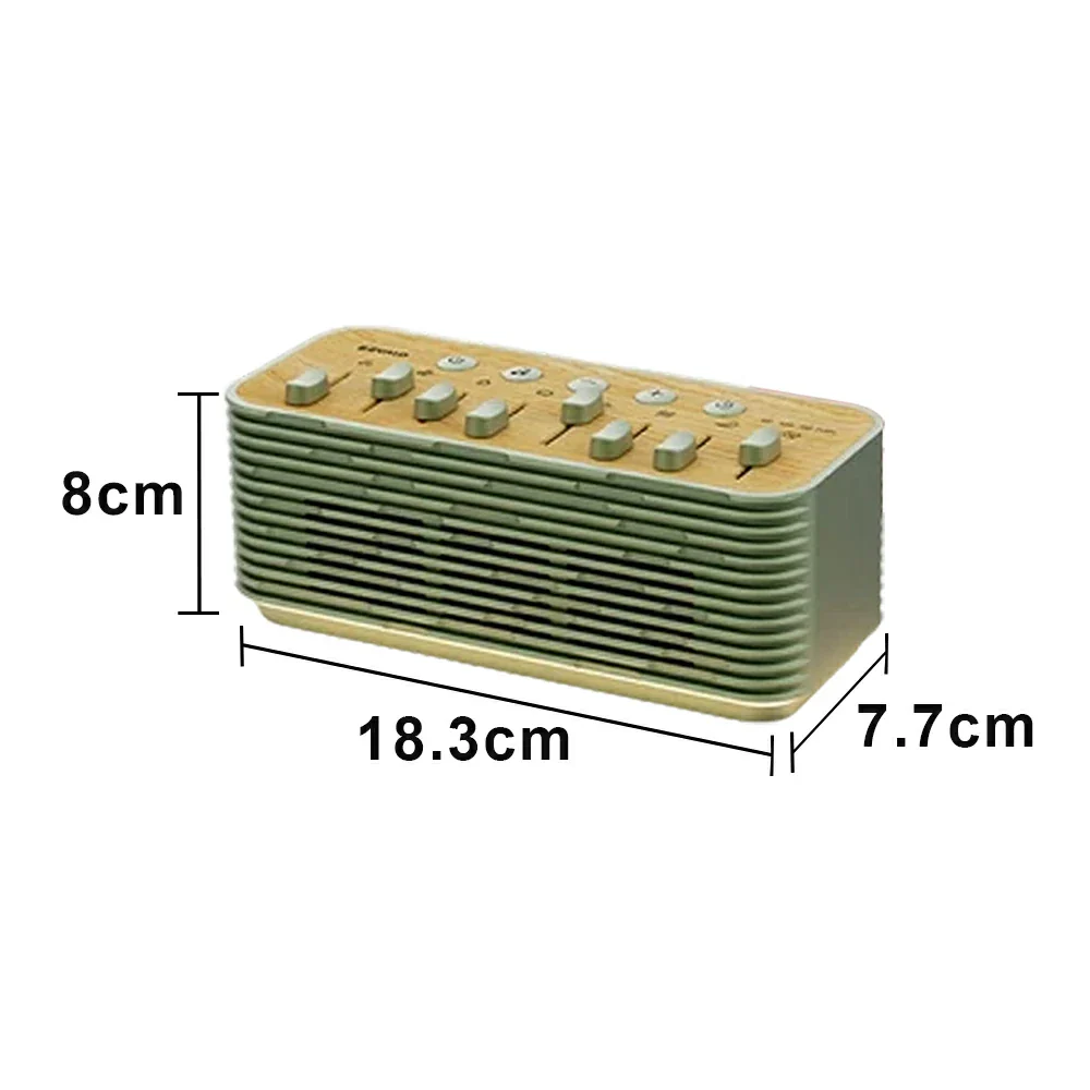 NEVORA White Noise Bluetooth Speaker Dual Speakers Rhythm Lighting Sleep and Meditation Design - Green - Image 5