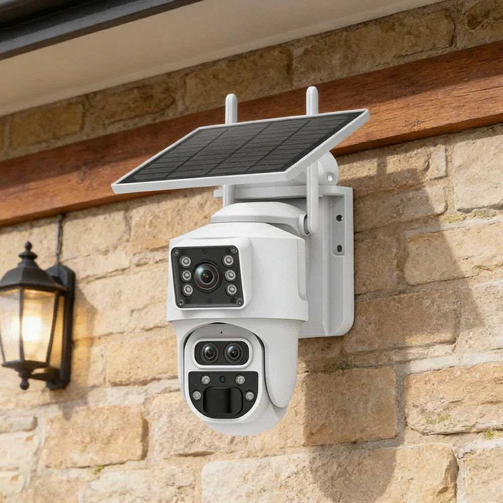 NEVORA Triple Lens Outdoor Security Camera 15x Zoom Solar Powered with Human Tracking and Night Vision - Image 2