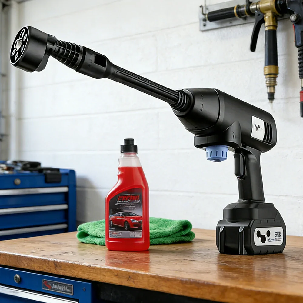 NEVORA Cordless Pressure Washer with 60000RPM Brushless Motor 24Bar High Pressure Lithium Battery Design - Black - Image 2