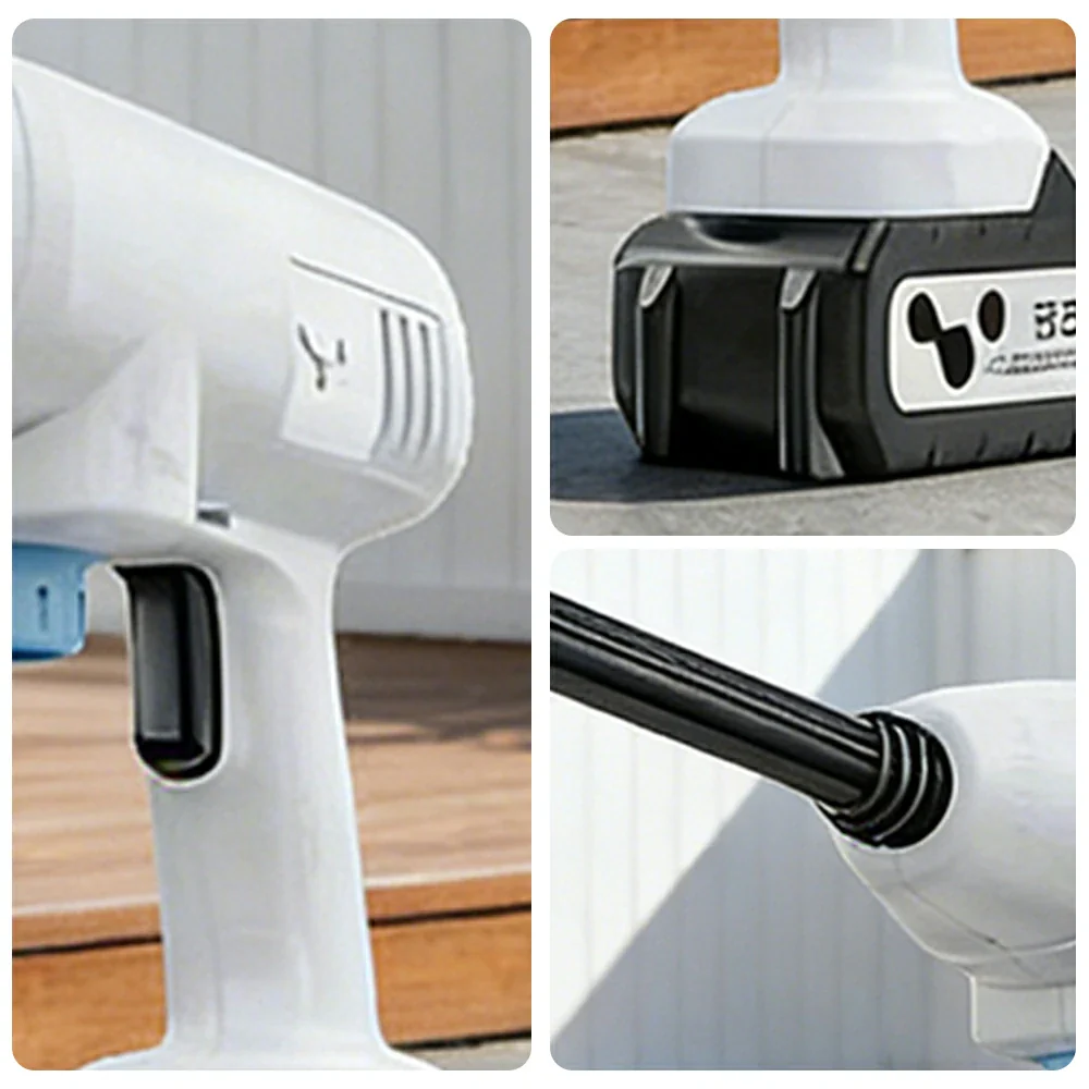 NEVORA Cordless Pressure Washer with 60000RPM Brushless Motor 24Bar High Pressure Lithium Battery Design - White - Image 3