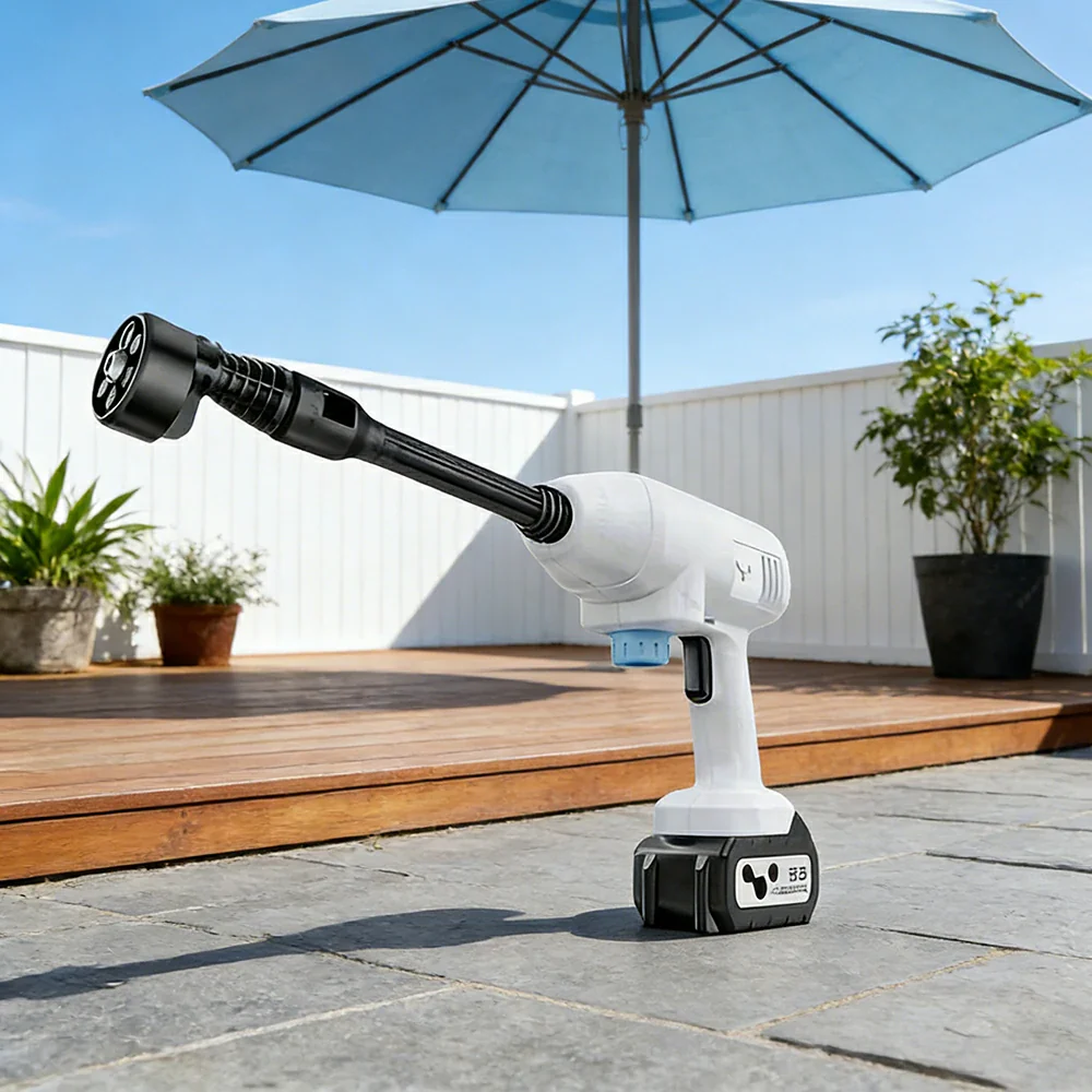 NEVORA Cordless Pressure Washer with 60000RPM Brushless Motor 24Bar High Pressure Lithium Battery Design - White - Image 4