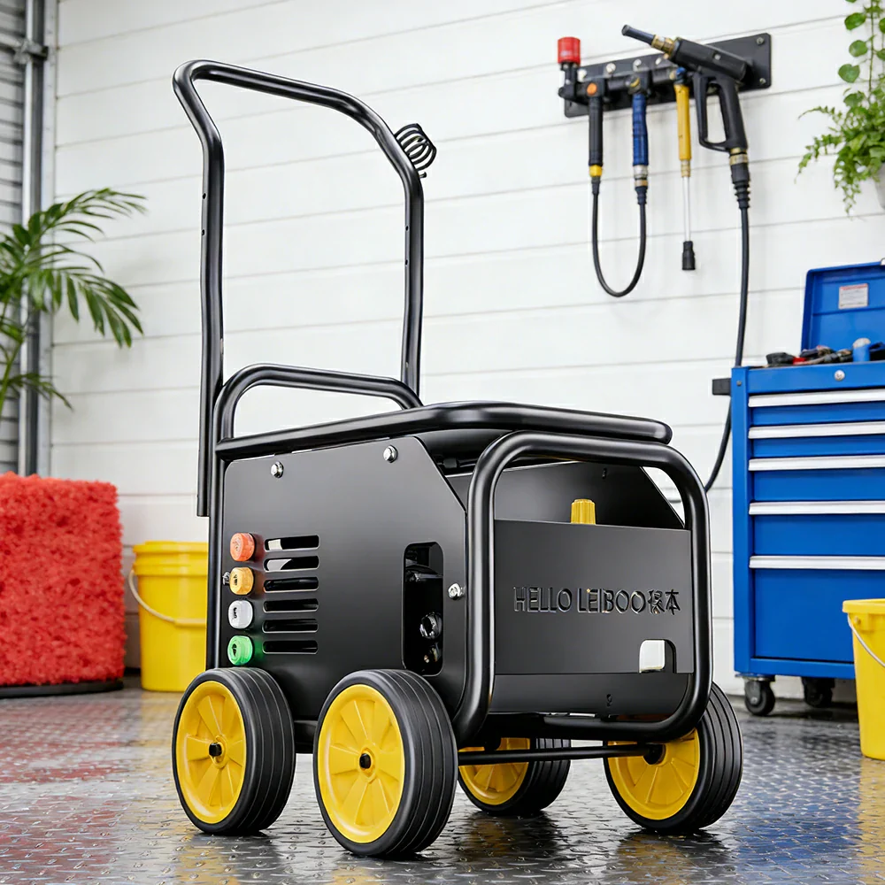 NEVORA Commercial High Pressure Washer 3000W 100 Bar Steel Body Copper Motor with Off Road Wheels - Image 2