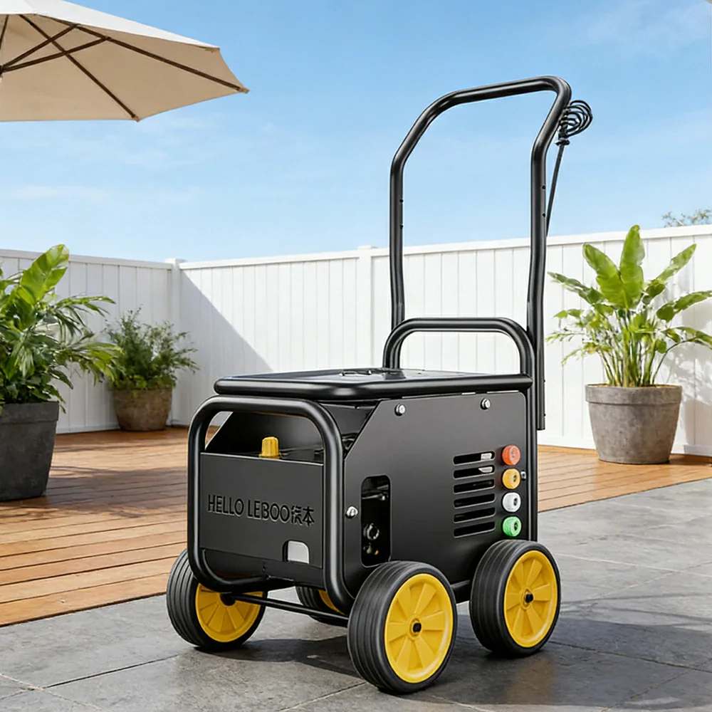 NEVORA Commercial High Pressure Washer 3000W 100 Bar Steel Body Copper Motor with Off Road Wheels - Image 4
