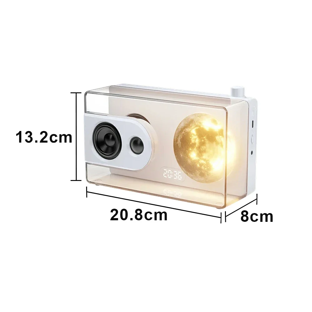 NEVORA Bluetooth Speaker Music Alarm Dual Speaker 3600mAh Battery Compact Design - White - Image 5