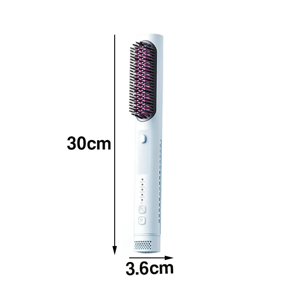 NEVORA 2-in-1 Hair Styling Brush Interchangeable Head with Negative Ion Technology Ceramic Glaze Curved Design - Blue - Image 5
