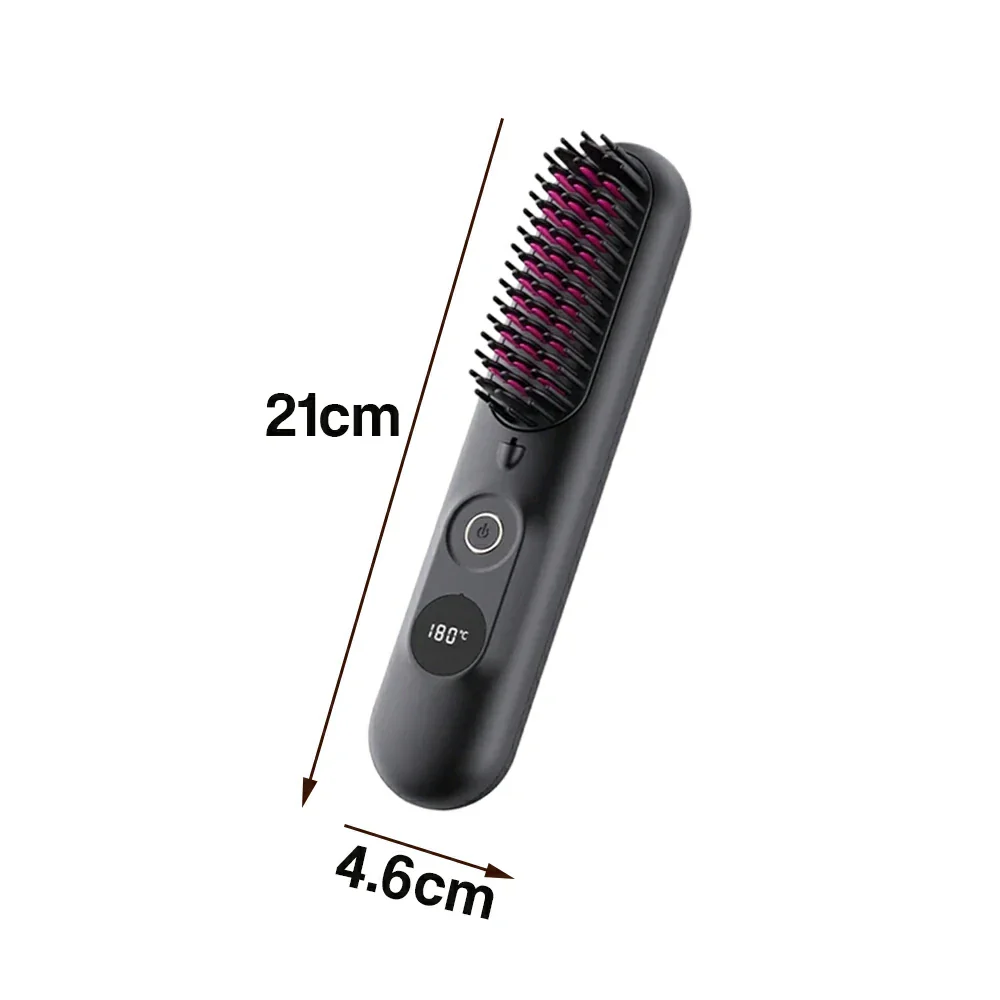NEVORA Cordless Hair Styling Brush with LCD Temperature Control Negative Ion Technology and 4000mAh Battery - Black - Image 5