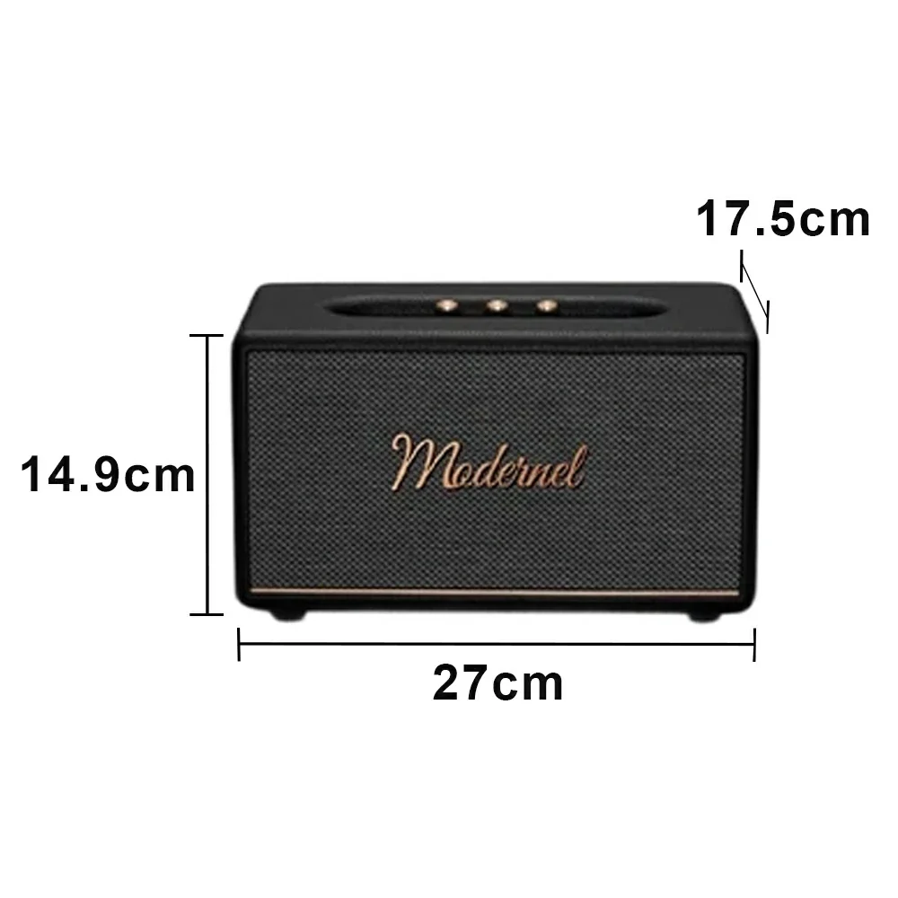 NEVORA Retro Bluetooth Speaker 60W Powerful Sound Dolby Surround Deep Bass Classic Knob Design - Black - Image 5