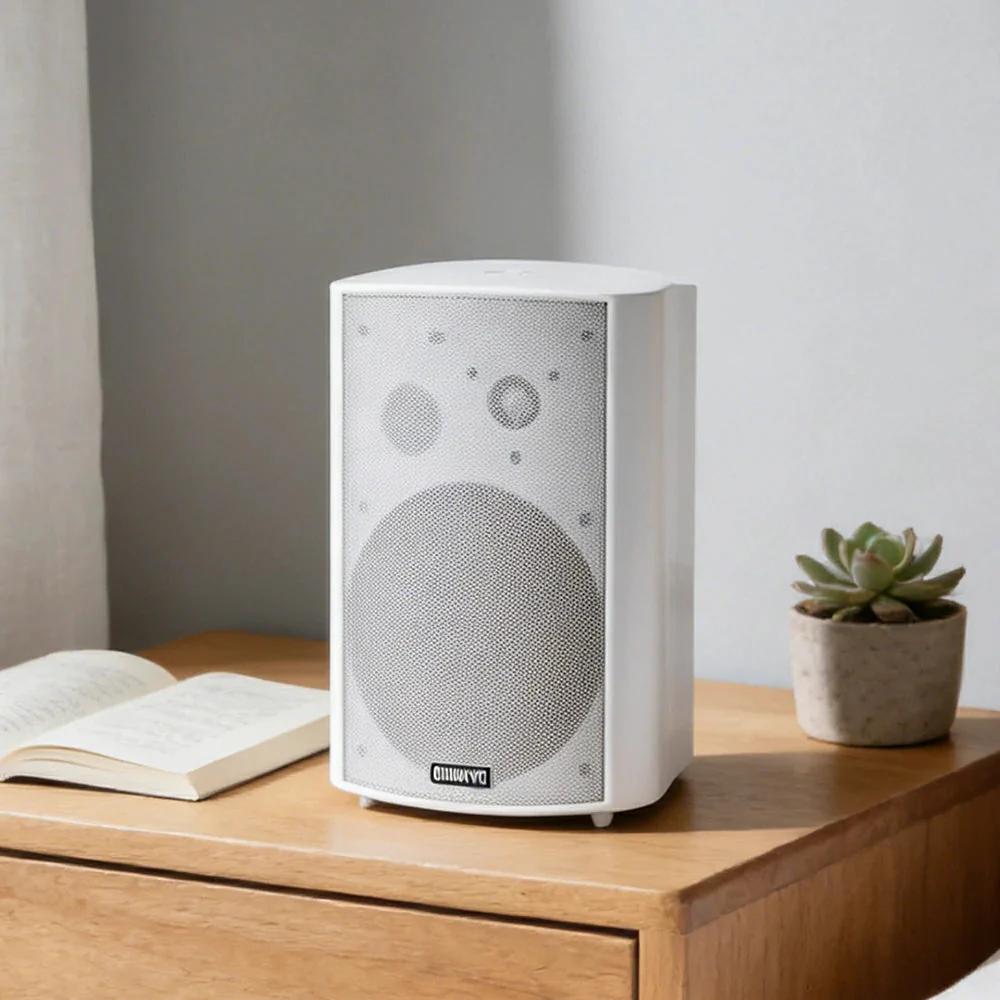 NEVORA Wireless Wall Mounted Speaker Long Range Signal Microphone Input ABS Commercial Design - White - Image 2