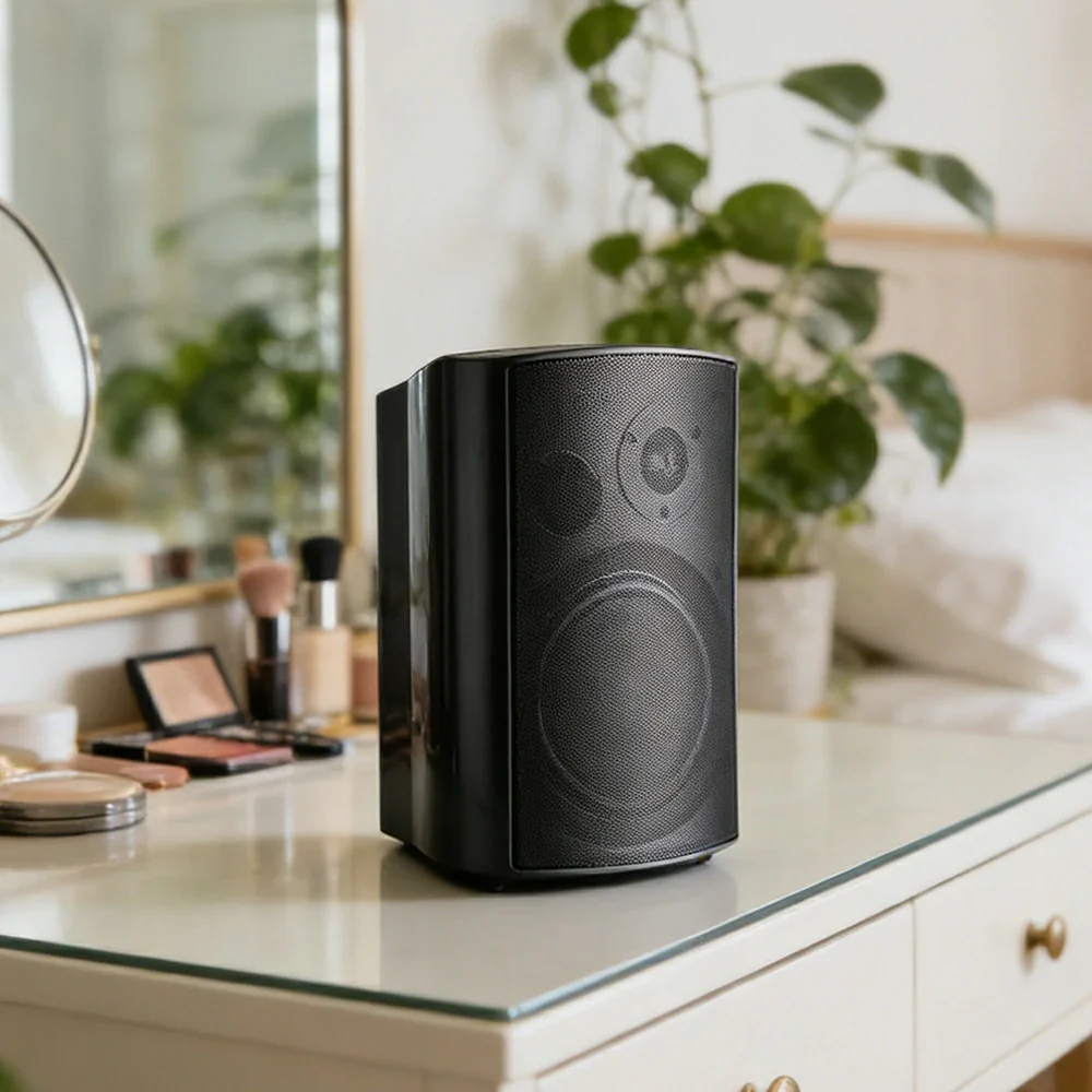 NEVORA Wireless Wall Mounted Speaker Long Range Signal Microphone Input ABS Commercial Design - Black - Image 4
