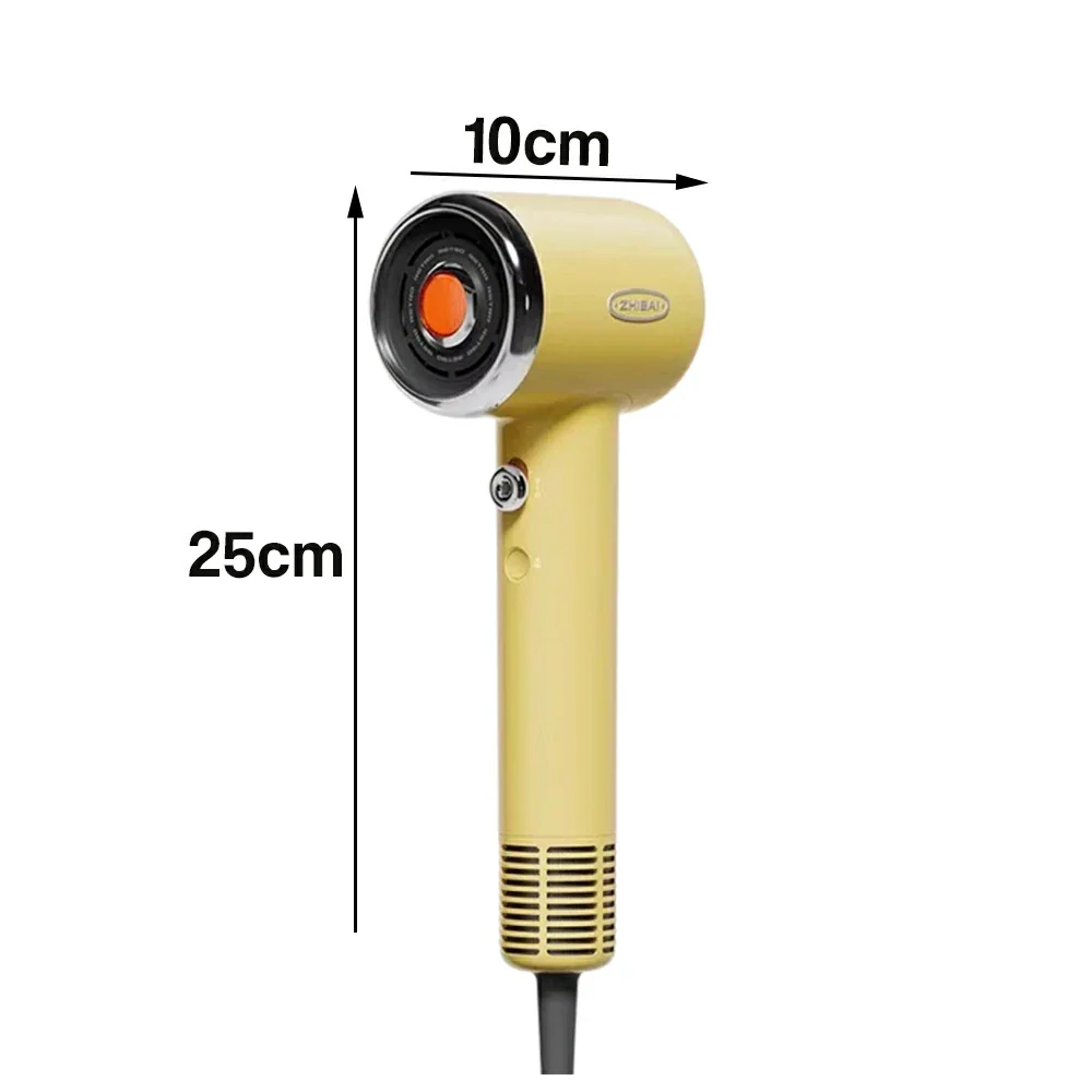 NEVORA High-Speed Hair Dryer - 110,000RPM Fast Drying, Dual Ion Technology, Ultra-Quiet 56dB, Family & Pet Friendly - Yellow - Image 5
