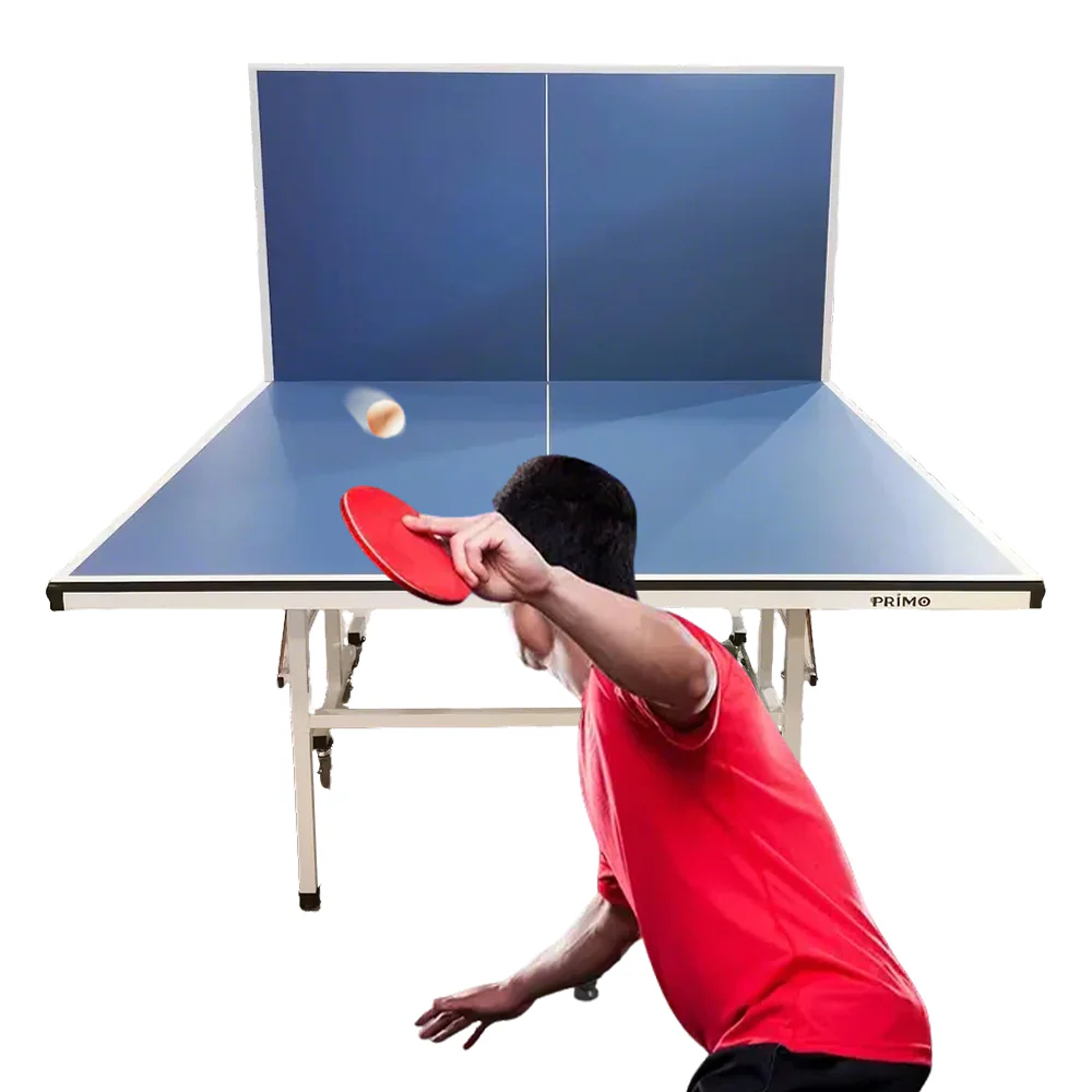 PRIMO Optimal 16mm Indoor  Blue Top Foldable Solo Play Table Tennis Pingpong Table-Bats Balls Net - Image 12