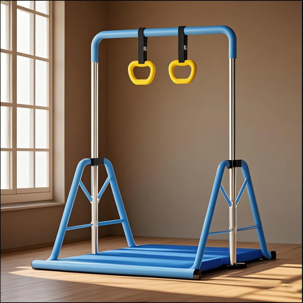 WIGLOO 115-155cm Adjustable Height Foldable Kids Horizontal Bar Chin Up Pull Up Bar - Image 14