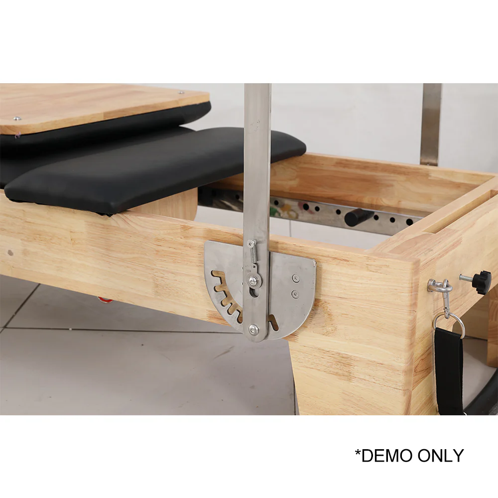COREVA MN002 Oak Wood Pilates Reformer Home Gym Train Equipment Machine - Grey - Image 10