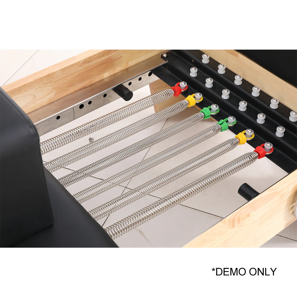 COREVA MN002 Oak Wood Pilates Reformer Home Gym Train Equipment Machine - Grey - Image 5