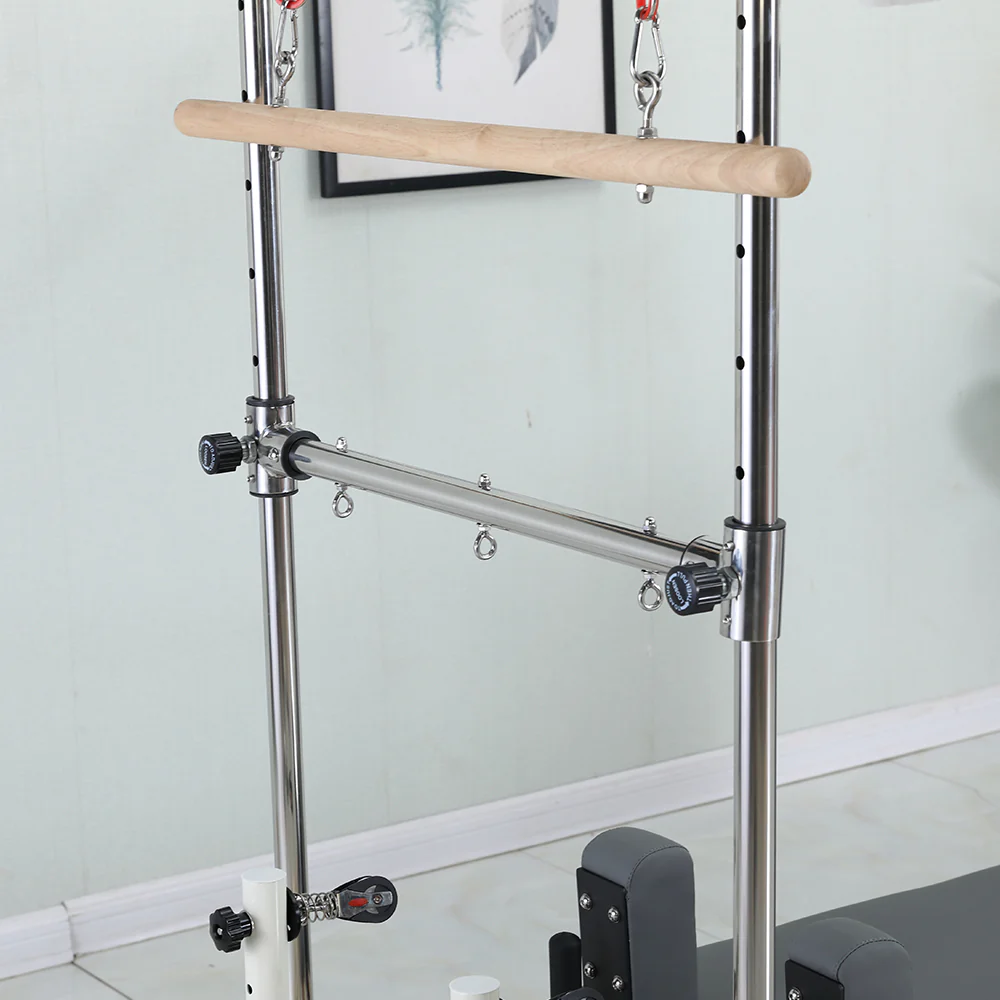 COREVA MN013 After Discount: $3696 2-IN-1 Trapeze Table Reformer Pilates Bed Home Gym Train Equipment Machine - White - Image 6