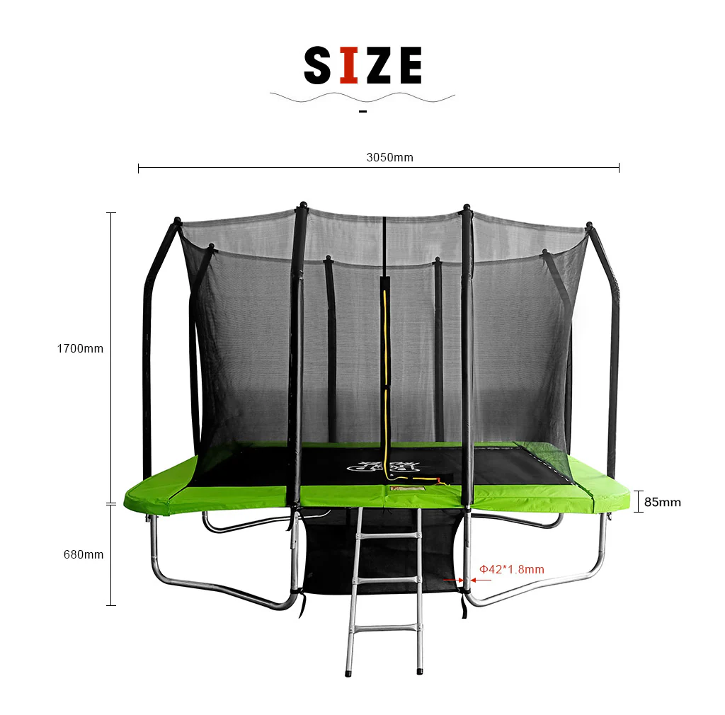 POP MASTER 7FT x 10FT Rectangular Trampoline with Spring Ladder Safety Net Kids - Image 7